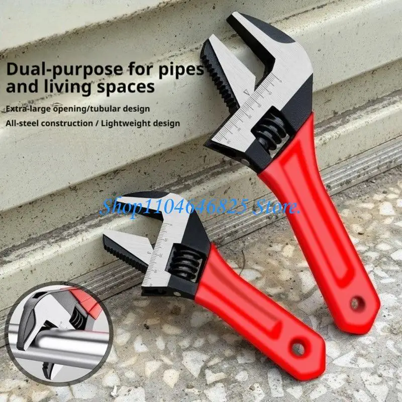 Wide Jaw Adjustable Wrench for Bathroom Fixtures and Home Repair Hand Tool