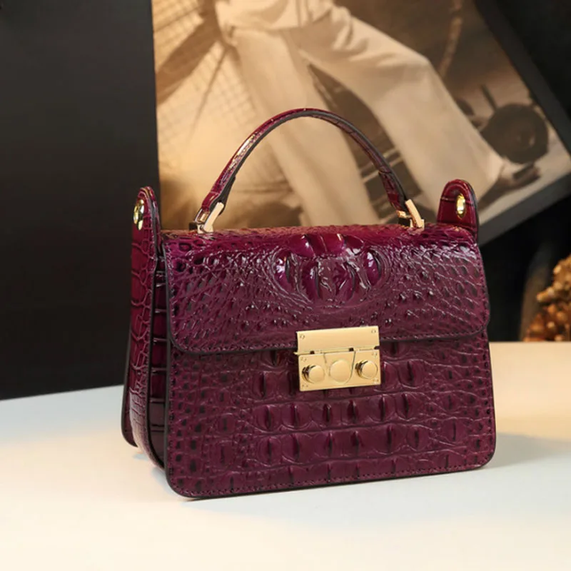 

High quality luxury fashion cowhide crocodile pattern leather bag new women's bag, leather handbag, shoulder bag, crossbody bag