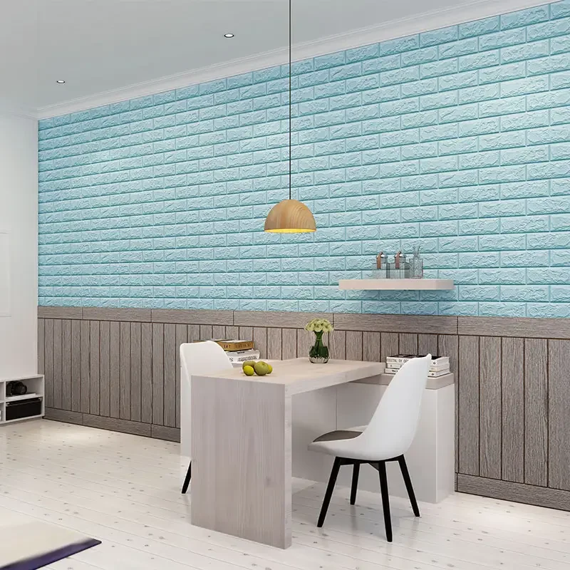 3MM 10/20PCS Self-adhesive 3D Brick Wallpaper PE Foam Wall Panels Stickers Waterproof Wallpaper Home Decoration