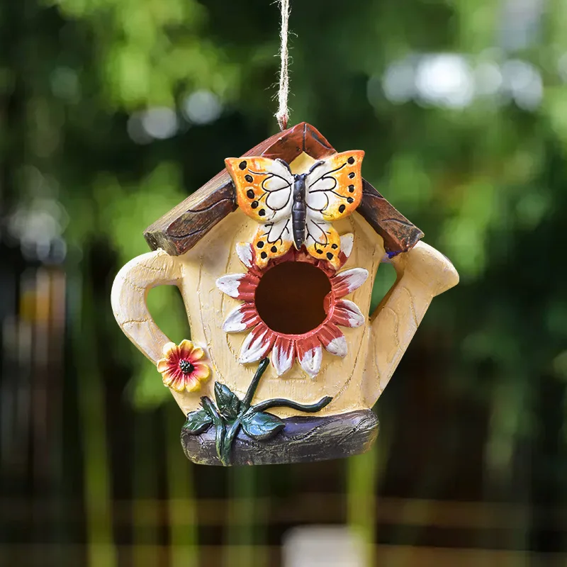 Cross-border hot-selling resin sack shower birdhouse outdoor craft ornament home garden balcony sculpture decoration
