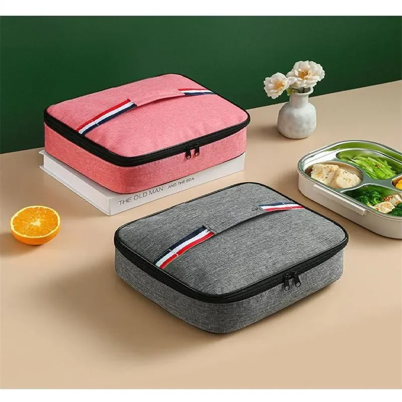 Insulated Lunch Box，Oxford cloth+aluminum foil Cold Food Cooler Thermal Bag Handbag Men Women Travel Portable Camping Picnic Bag