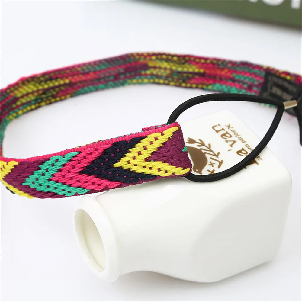 Men\'s Bohemian Elastic Hair Band Colorful Sport Headband Handmade Woven Hair Ties Hair Accessories for Women Men