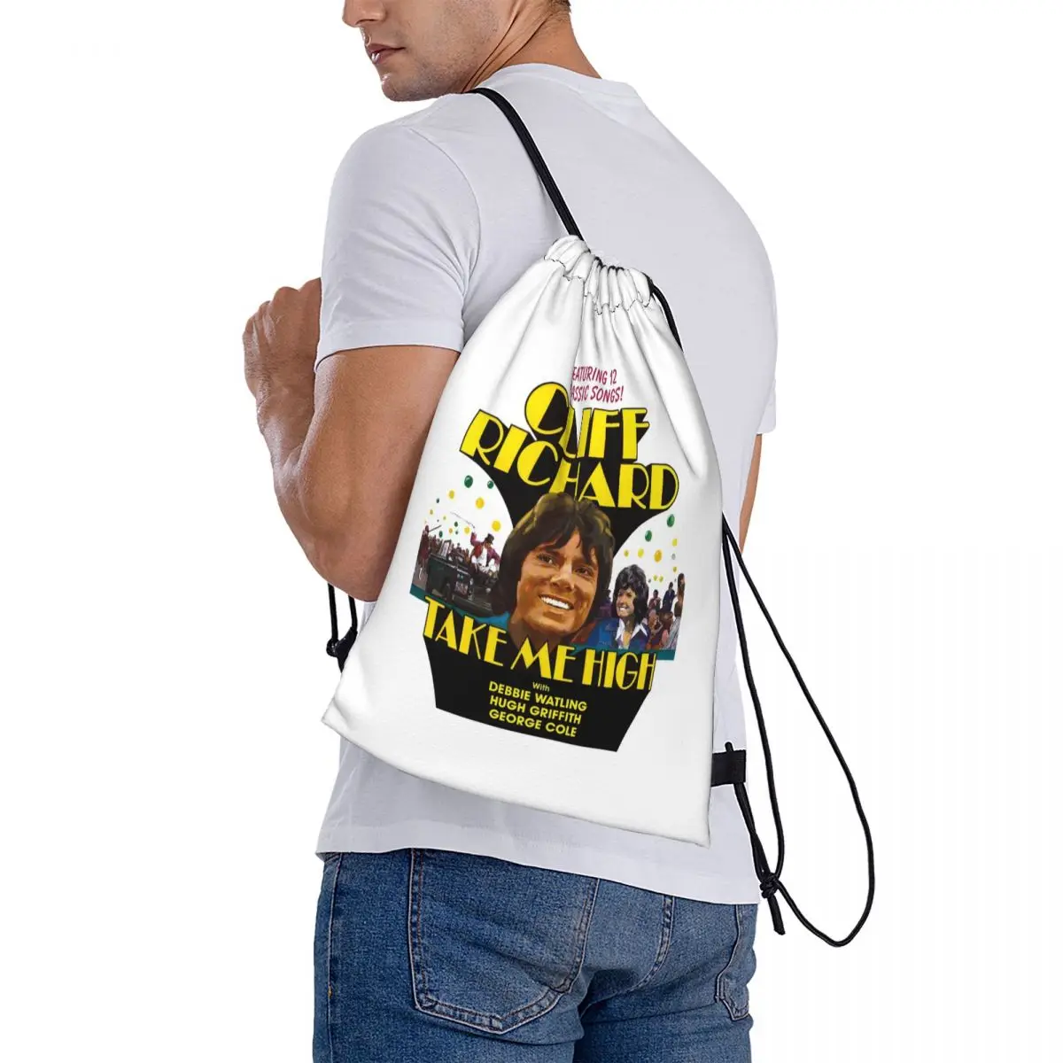 Cliff Richard Legend Backpacks Casual Drawstring Bags Sports Bag Book Bags for Man Woman Students