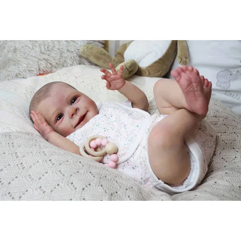 48CM realistische levensechte babypop Sebastian handgemaakte afgewerkte poppen 3D-huid met zichtbare aderen hetzelfde als foto Mu libreas herboren