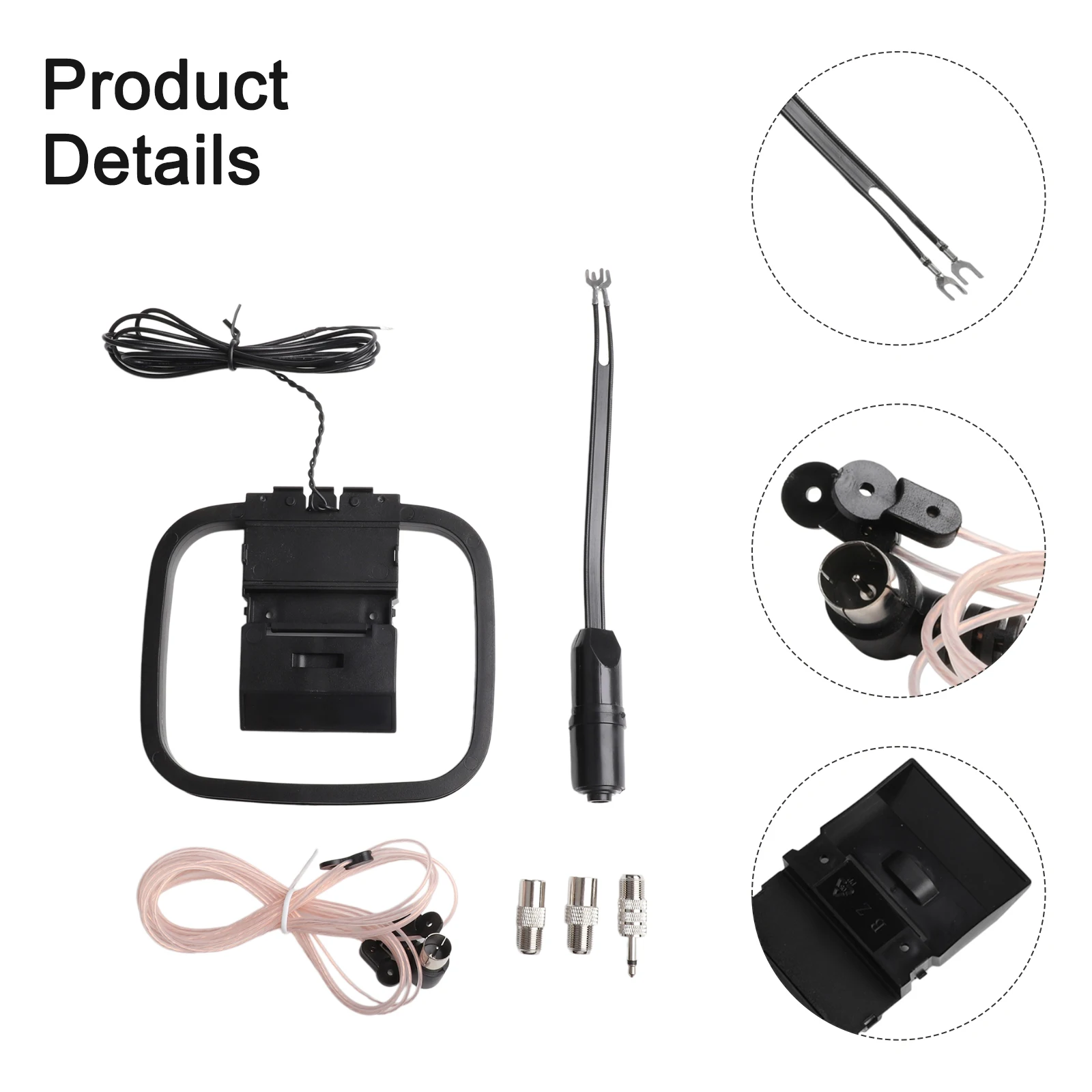 

Indoor Stereo Receiver AM FM Loop Antenna Signal FM Antennas Indoor Stereo Receiver Package Content Package Content