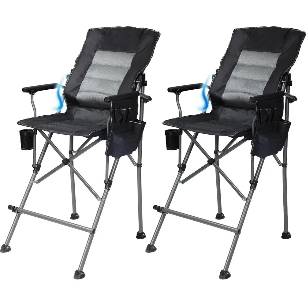 

Сверхмощные стулья с регулируемой высотой и поясничной опорой для 330 фунтов, портативные и удобные стулья директора с высокой спинкой в цвете Bl