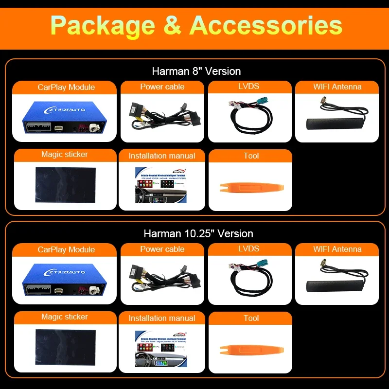 Wireless USB Adapter for CarPlay Android Auto Compatible 2016-2018 Land Rover Range Rover Evoque Discovery Jaguar Harman System