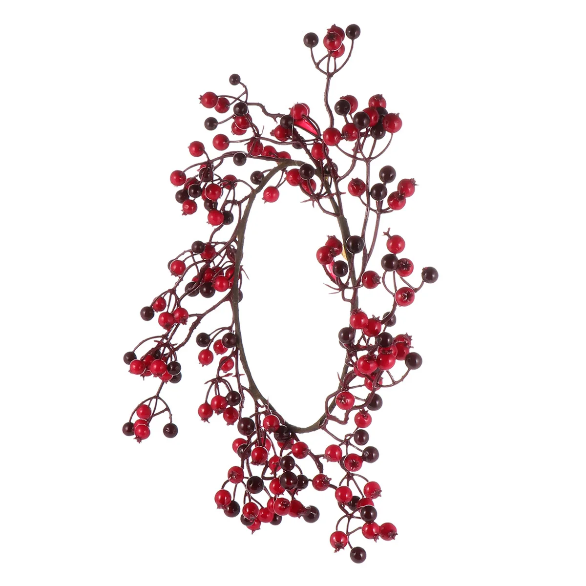 

1pcs Artificial Rattan Red Berries Wreath With Pine Cone Leaves For Christmas Holiday Party Decoration Festival Decorative