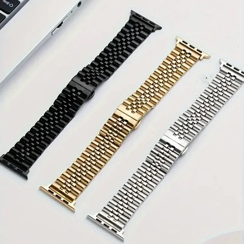 애플 워치용 메탈 스틸 스트랩, 울트라 밴드, 49mm, 44mm, 46mm, 42mm, 워치 스트랩, 아이워치 시리즈 10, 9, 8, 7, 6, SE, 5, 4, 45mm, 41mm