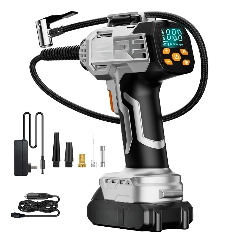 

Handheld battery removable high pressure high power, preset tire pressure wireless pump