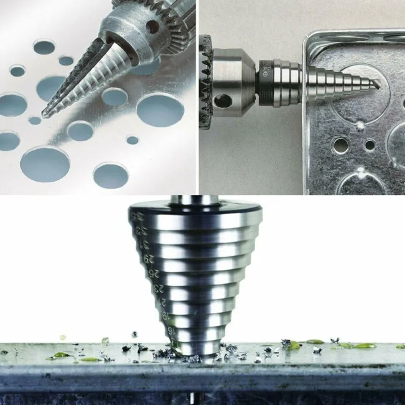 5-35 HSS mata bor tangga lapis Titanium, mata bor inti baja kecepatan tinggi, pemotong lubang kayu lapis Titanium alur lurus