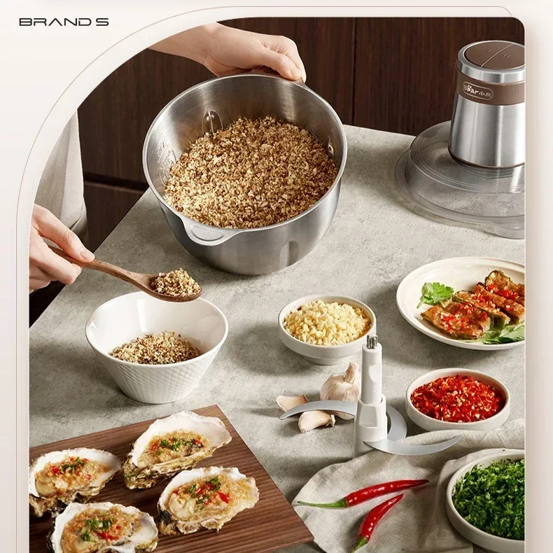 مفرمة اللحم الكهربائية متعددة الوظائف المنزلية سعة كبيرة خلاط صغير منتج أغذية الفولاذ المقاوم للصدأ للمطبخ #5
