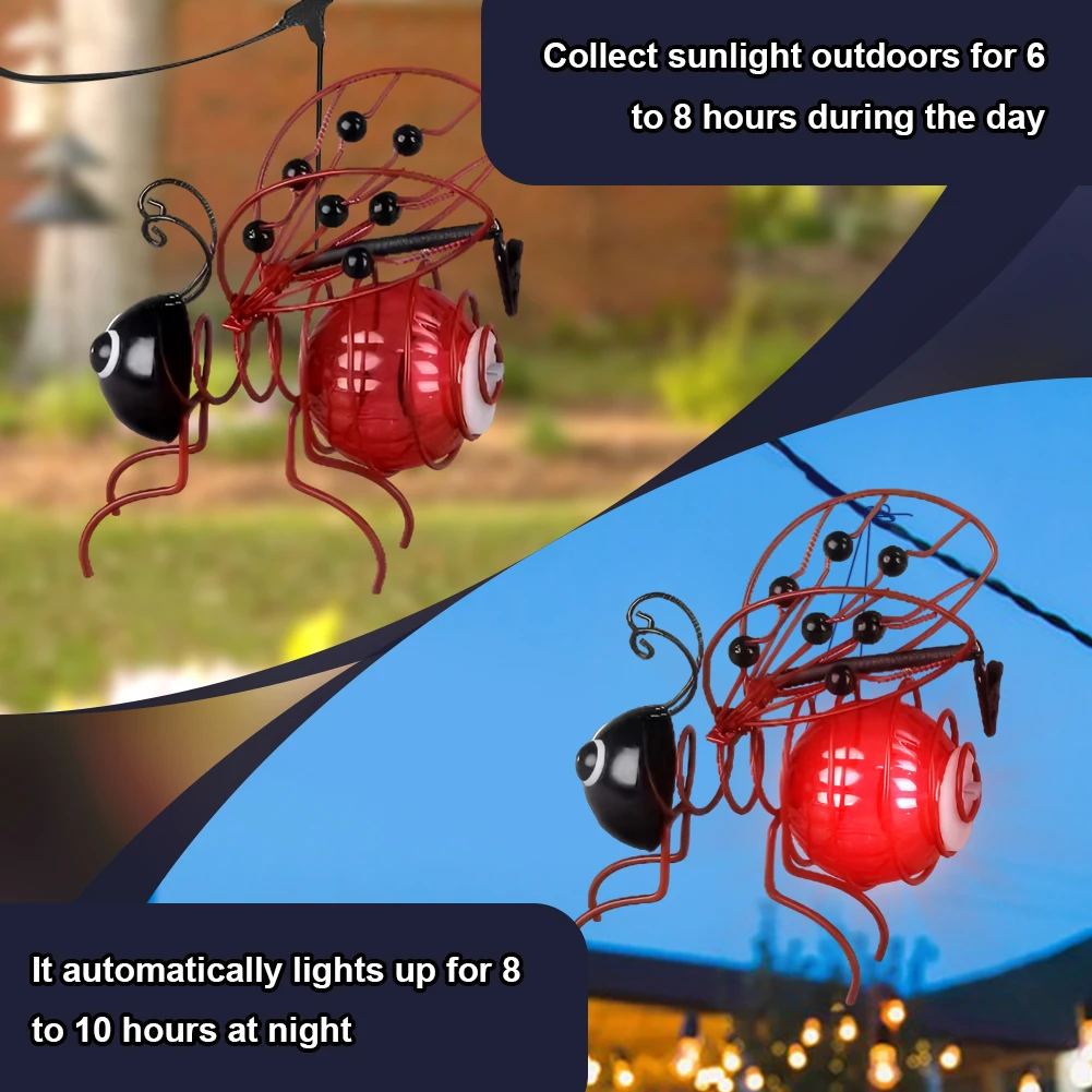 태양광 충전식 벌레 모양 조명, 금속 재질의 사실적인 곤충 램프, 파티오, 발코니, 마당, 정원 장식용 야외 조명