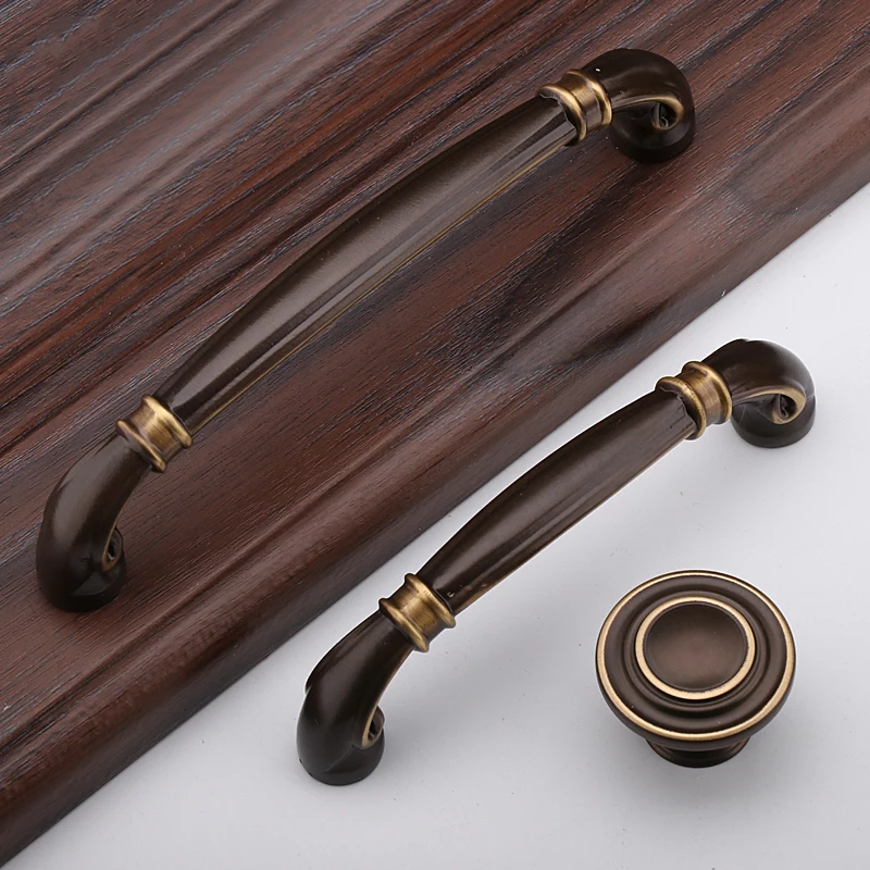 

Stunning 10PCS Pure Brass European Antique Furniture Pulls Handles Drawer Knobs Cupboard Wardrobe Kitchen Shoe TV Cabinet Pulls