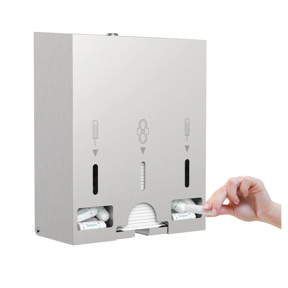 

AOLQ Коммерческая настенная гигиеническая прокладка из нержавеющей стали, тампон, женская гигиена, дозатор гигиенических прокладок для туалета