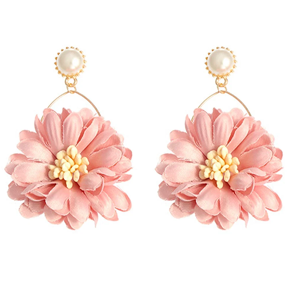 Flower Dangle Earrings for Women Fairy Statement Summer Refreshing Seaside Idyllic Holiday