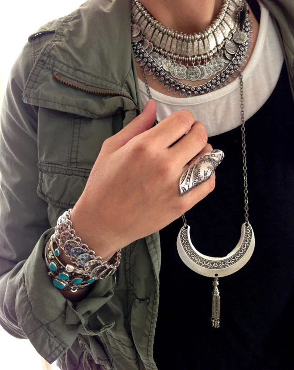 الغجر أنطاليا اللون عملة خلخال الأفغانية التركية القبلية الصيف شاطئ زهرة شيك سوار الكاحل أساور سلسلة مجوهرات للنساء
