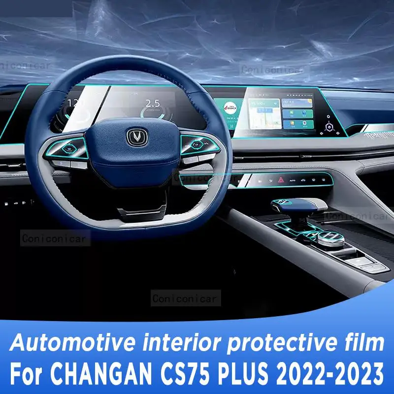 

For CHANGAN CS75 PLUS 2023 Gearbox Panel Navigation Screen Automotive Interior TPU Protective Film Cover Anti-Scratch Sticker