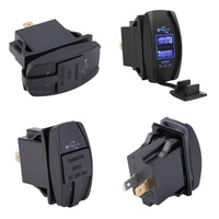 12V 3.1A LED Car Socket Charger, Dual USB Port Dustproof Mobile Phone Charger, Truck RV Camping Car Power Adapter