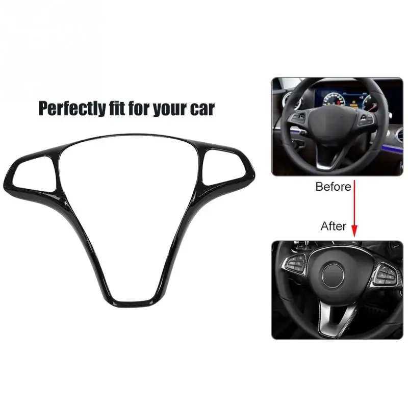 Carbon Fiber Style ABS Car Steering Wheel Button Frame Trim Cover for Mercedes Benz Vito W447 2014 2015 2016 2017 Accessories