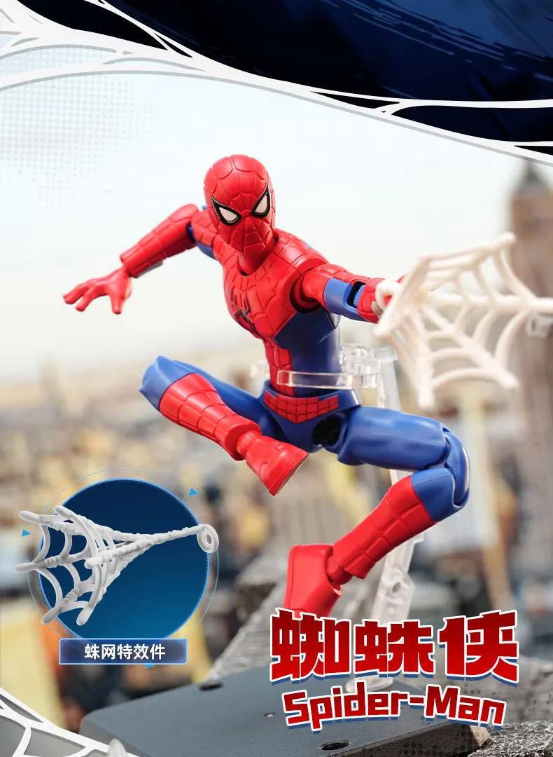 BLOKEES Spider-Man Venom Scarlet Spider Green Goblin Miles Morales Gwen Doctor Octopus Mysterio Scorpion Actionfigur Spielzeug Geschenk – Detail 25