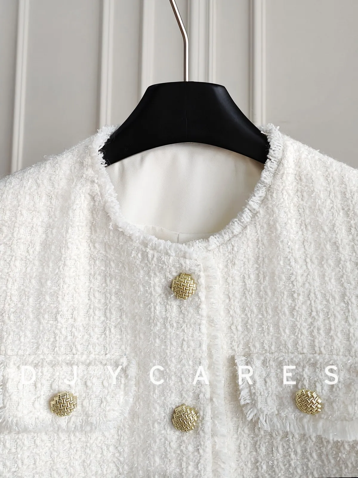 New Luxury tassel white tweed jacket with unique design top big size