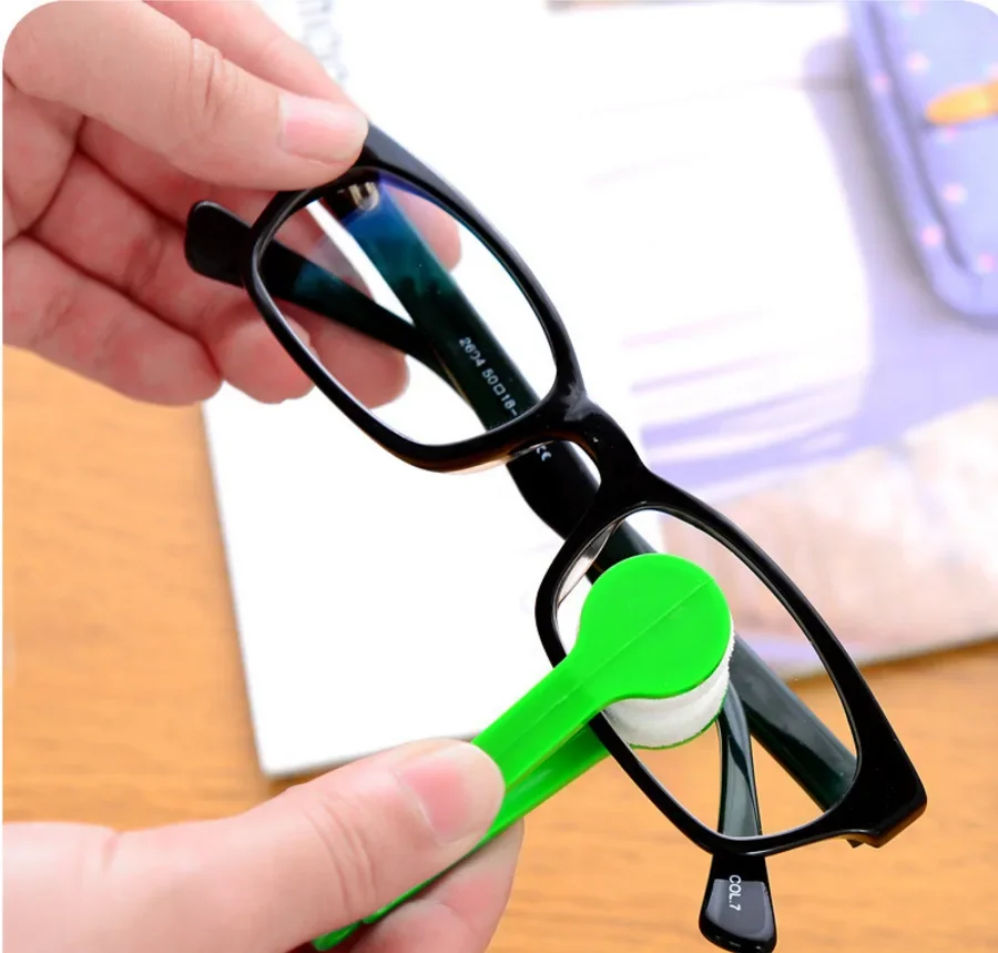 Portable Glasses Cleaning Rub Mini Multifunctional Two-side Eyeglasses Clean Brush Microfiber Spectacles Cleaner Wipes Tools