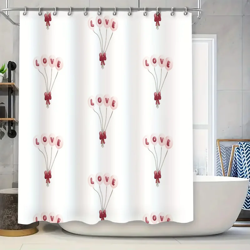 

Floral Shower Curtain Romantic Roses Pattern Waterproof Bathroom Decor Vintage Style Farmhouse Washable Fabric Backdrop