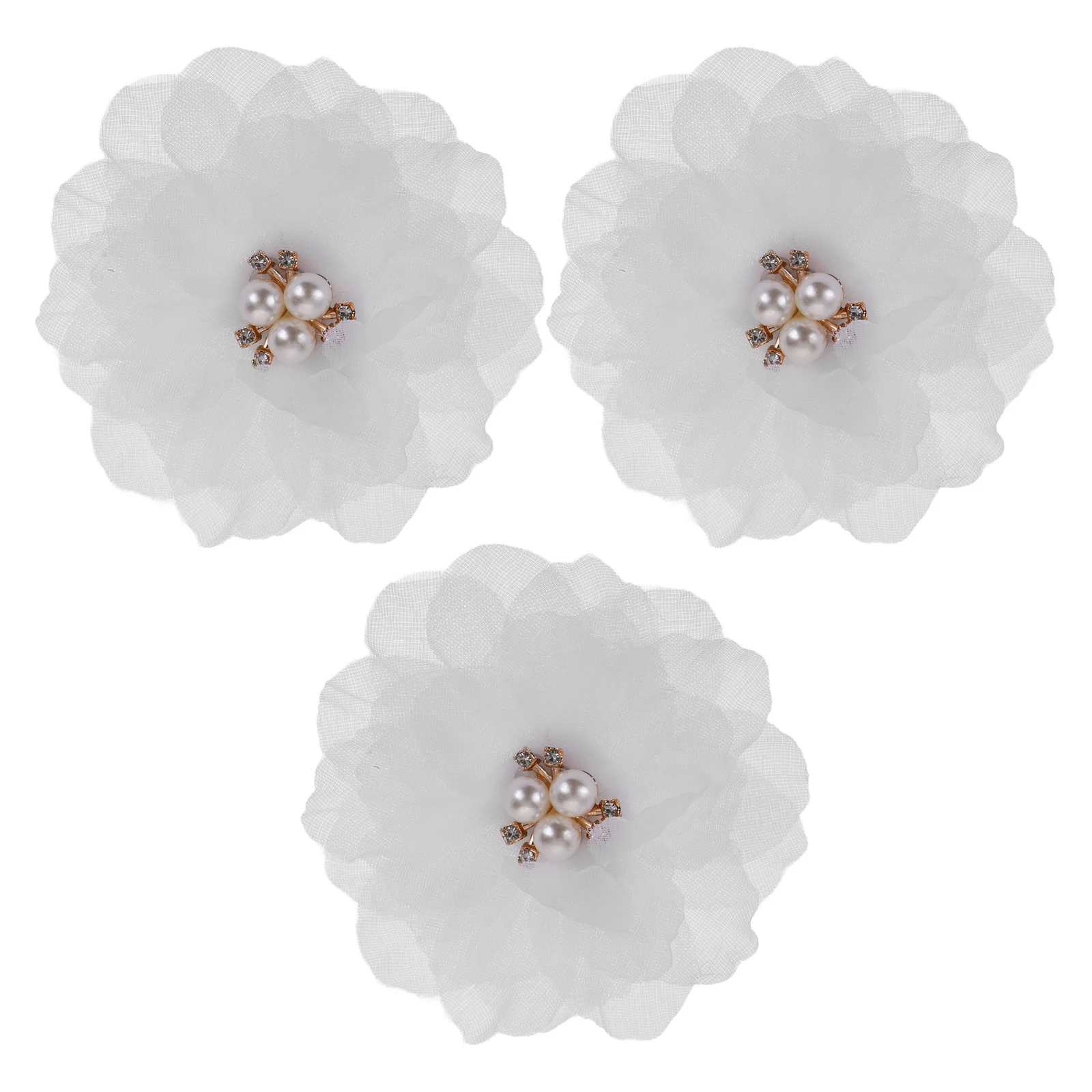 

3 Pcs Hair Grips Hairpin Clip Girls Flower European and American Kids White Barrette Child