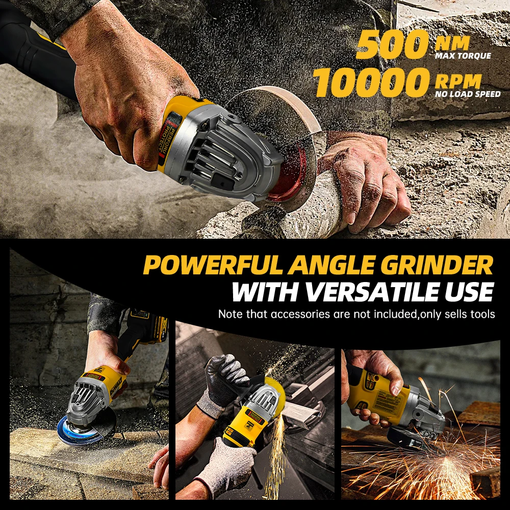 DeWalt 20V バッテリー DCG414 125 ミリメートル 100 ミリメートル 150 ミリメートルブラシレスアングルグラインダーコードレス切断機金属研削研磨電動工具