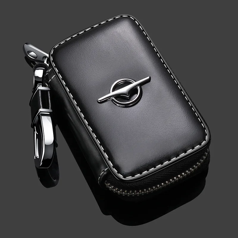 Universal Genuine Leather Car Key Cover Case Wallet Bag Keychain For Opel Benz BMW Audi Toyota Honda Hyundai Cadillac Lexus Kia