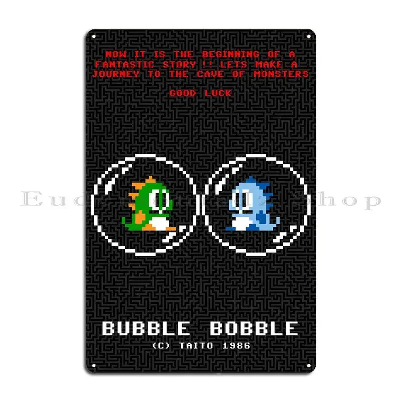 Bubble Bobble Metal Sign Living Room Wall Decor Personalized Garage Wall Decor Tin Sign Poster