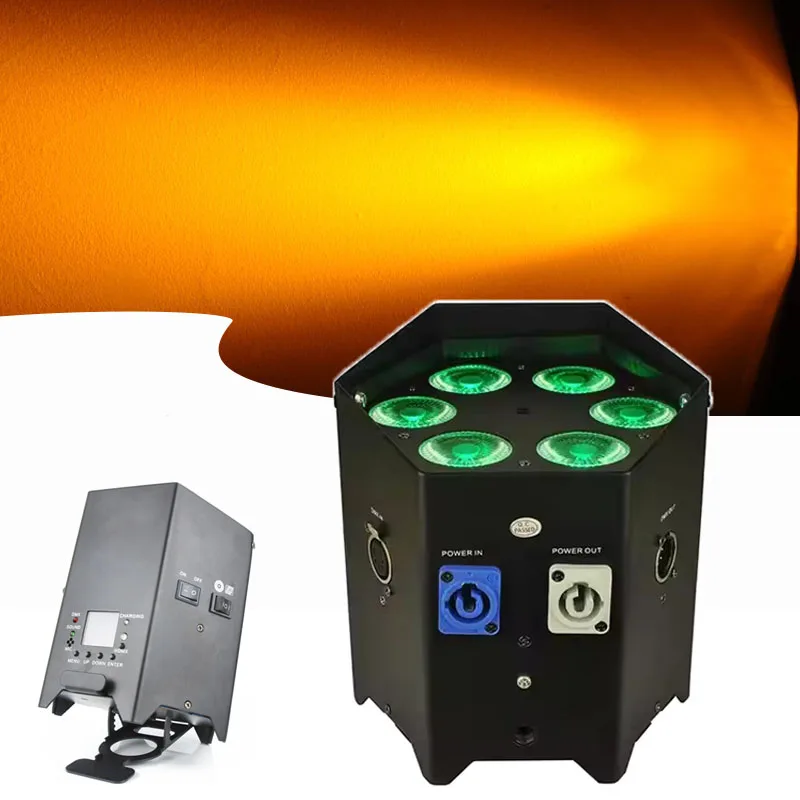 

AOPU 6*18W RGBWA+UV 6In1 Battery LED Par Light Wireless Battery Led Rgbwa Uv Par for Party Bar Club