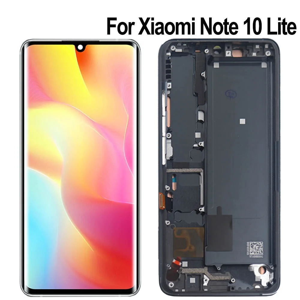 Go! AMOLED For Xiaomi Mi Note 10 Lite Display Screen Lcd Display+Touch Screen For Mi Note 10 Lite M2002F4LG LCD