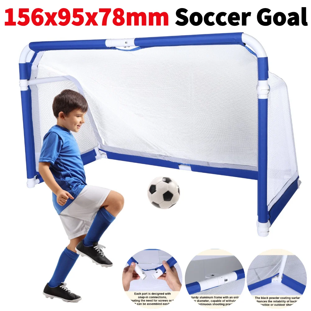 Voetbaldoelpaal Frameset 156x95x78mm Voetbaldoel met voetbalnet Voetbaldoel voor kinderen en jeugd Voetbaltraining