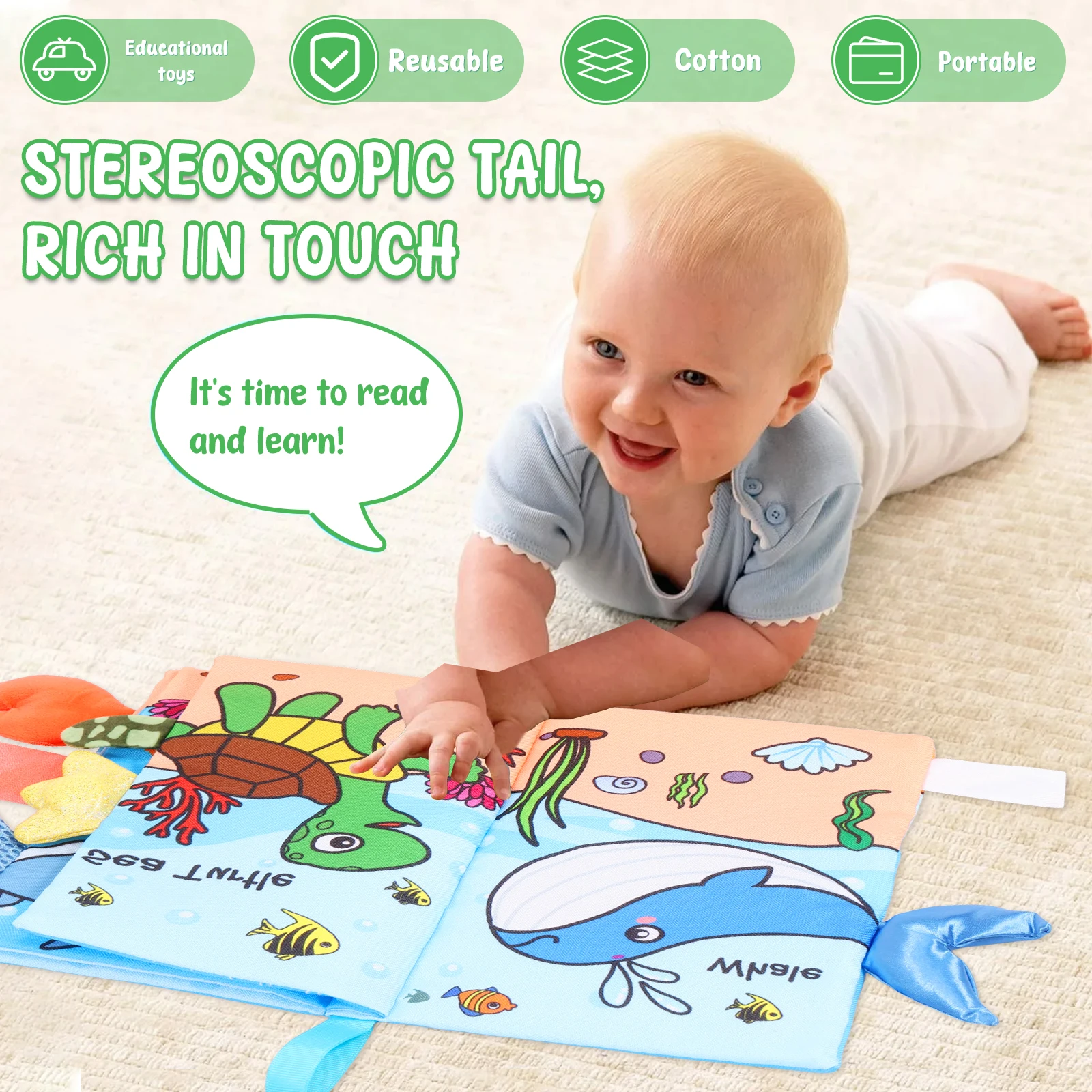 Cartoon Animal Face Matching Cloth Book Torn Baby Stereo Cloth Book Montessori Early Educational Teaching Toddler Books Gifts