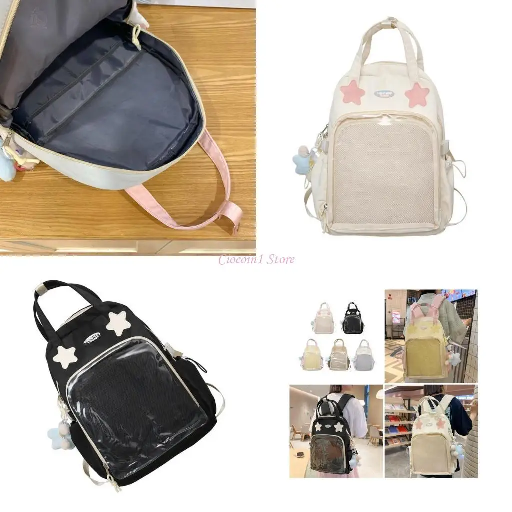 

Y1UB Ita Bag Backpack Satchel Crossbody Shoulder Bag Large Capacity Backpack Harajuku School Bag Handbag Gifts