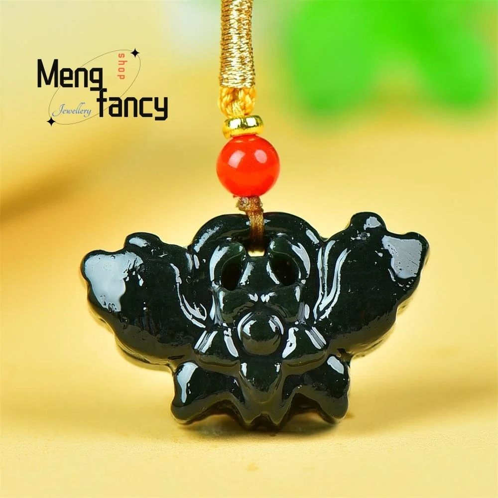 

Natural Hetian Green Jade Auspicious Butterfly Pendant Exquisite Amulet Mascot Handicraft High-grade Luxury Fashion Fine Jewelry