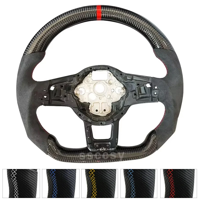 

Carbon Fiber Steering Wheel Suitable For Golf 7 7.5 GTI MK7 Model Alcantara Material Optional DSG Version Sport Car Accessories