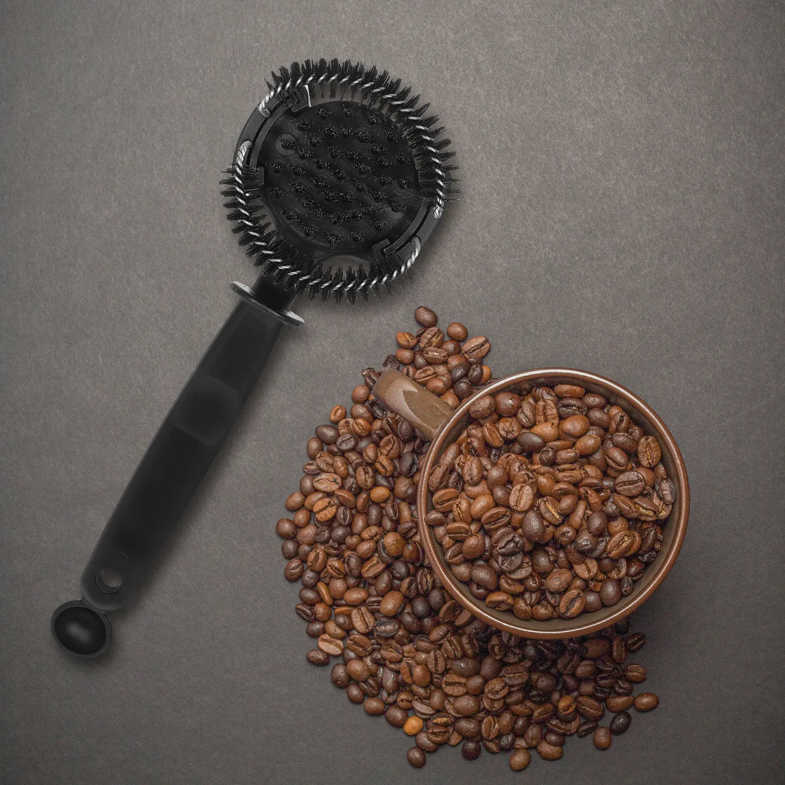 Detachable Bristles Espresso Brush Handle Coffee Machine Cleaner Spoon Group Head Cleaning Multipurpose Tool Espresso Brush