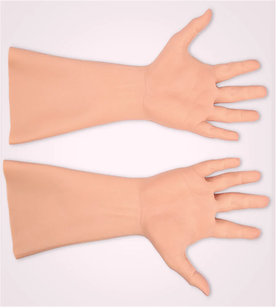 Silicone Artificial Limbs for Female, after Hand Mannequin,Body Fingernail Prosthetic Props, Medical Cosmetology, 1Pair,E052KA