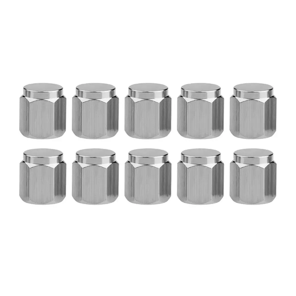 10pcs Wheel Tire Valve Stem Caps Universal Tire Valve Caps Protection Cover Chrome Copper Wear-resistant for Car Motorcycle