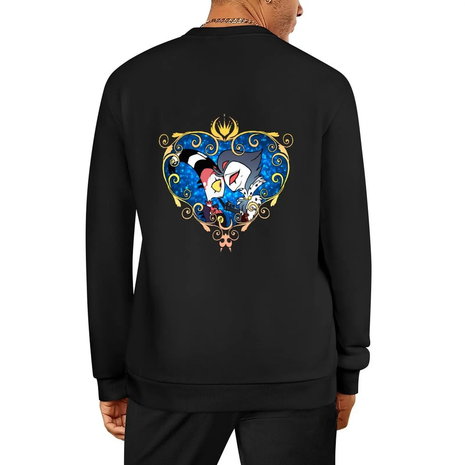 

Helluva Boss Stolas and Blitzo Heart Frame Pullover autumn jacket men autumn clothes autumn pullover
