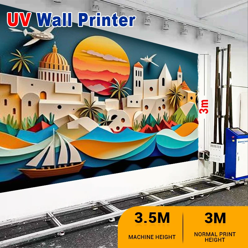 

High Speed Double I3200 Heads Custom 3D Wall Decor Printer One-Year Warranty CMYK+W Ink System Compatible with AutoCAD/Photoshop
