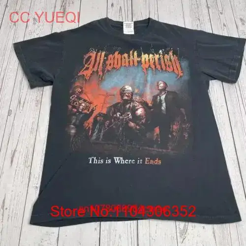 All Shall Perish T Shirt Deathcore Band Concert This Is Where It Ends Mens Small long or short sleeves