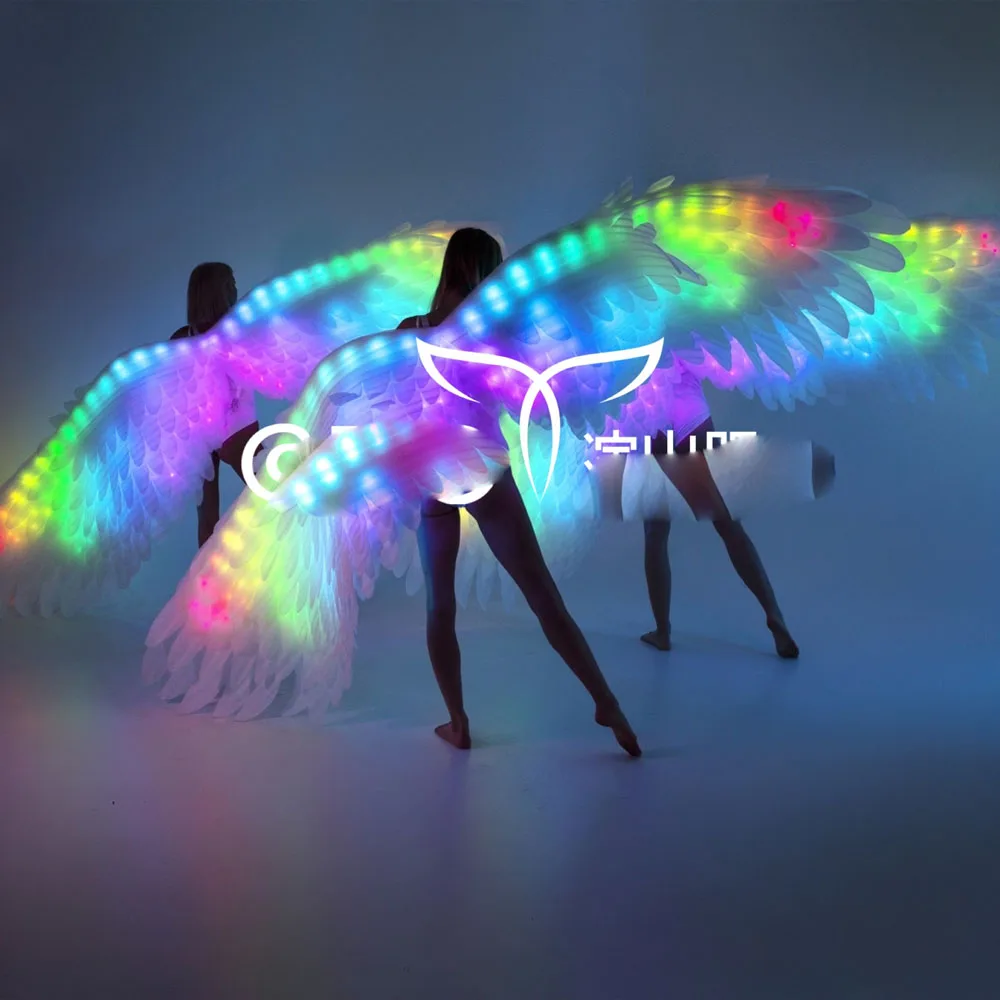 Nightclub colourful LED big wings GOGO show opening dance luminous light up wings Park paradise wear stage performance event