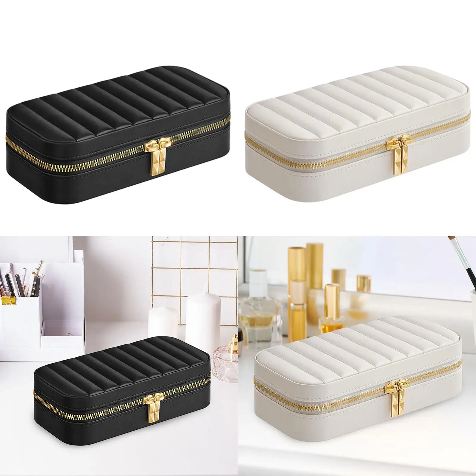 

Jewelry Box Travel Jewelry Case Simple Zipper Container Jewelry Storage Box for Bracelet Rings Charm Valentine's Day Wedding