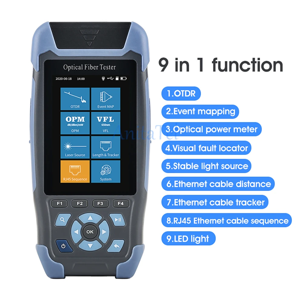 Imagem -03 - Mini Reflectômetro da Fibra Ótica de Cl900 Otdr com Funções Vfl Opm Ols 24db para 64km Ethernet Cabletester Evento Mapa Brandnew o