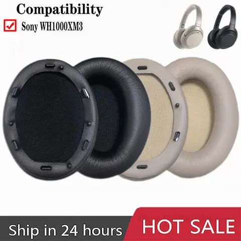 소니 WH-1000XM3 헤드폰 귀마개 WH1000XM3 WH 1000 XM3 이어폰 슬리브 헤드셋 용 1 쌍 교체 용 이어 패드 폼 이어 패드
