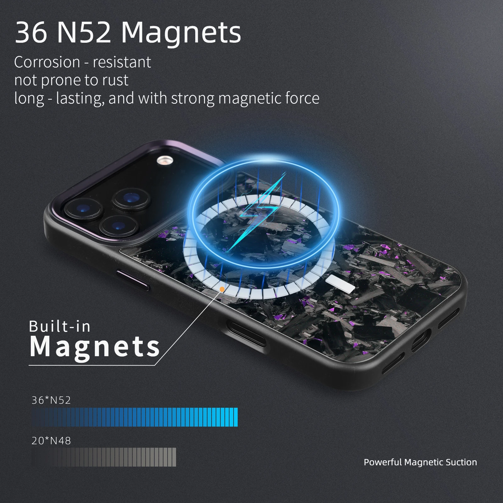 

For Magsafe Case for iPhone 17 Pro Max Real Forged Carbon Fiber for iPhone 16 15 14 13 12 14Plus 13 Pro 11Pro max Anti-fall Case